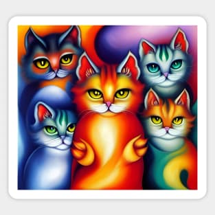 Colorful cats Sticker